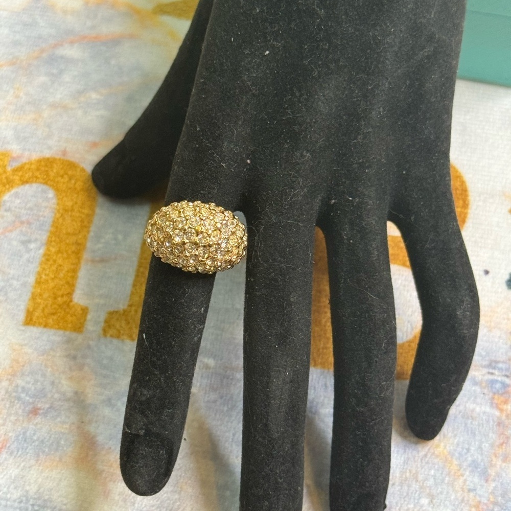 Vintage Pave Dome Ring 18KHGE - Picture 2 of 10